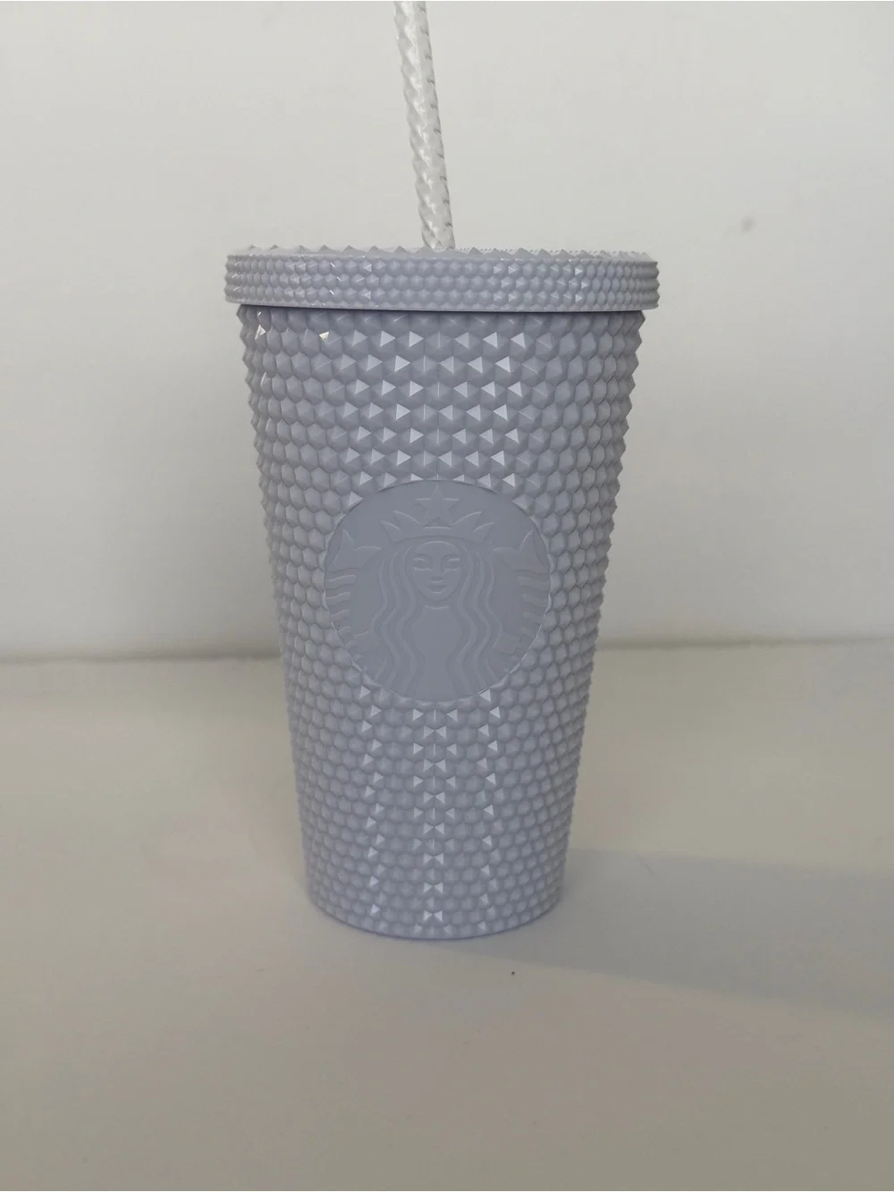 Starbucks White Iridescent Studded Tumbler with Straw